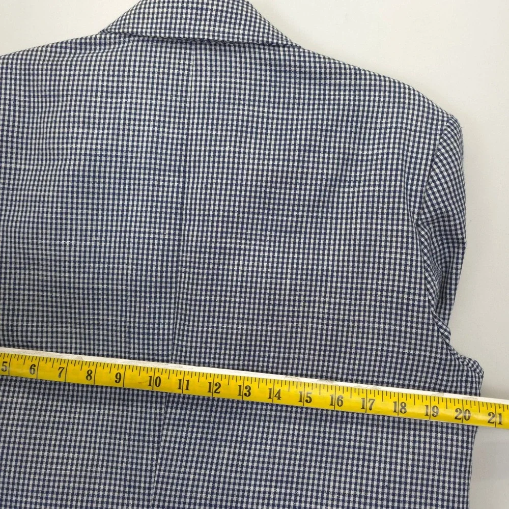 Pendleton Country Sophisticates Blazer Women 14 Navy Check‎ Silk Blend USA VTG